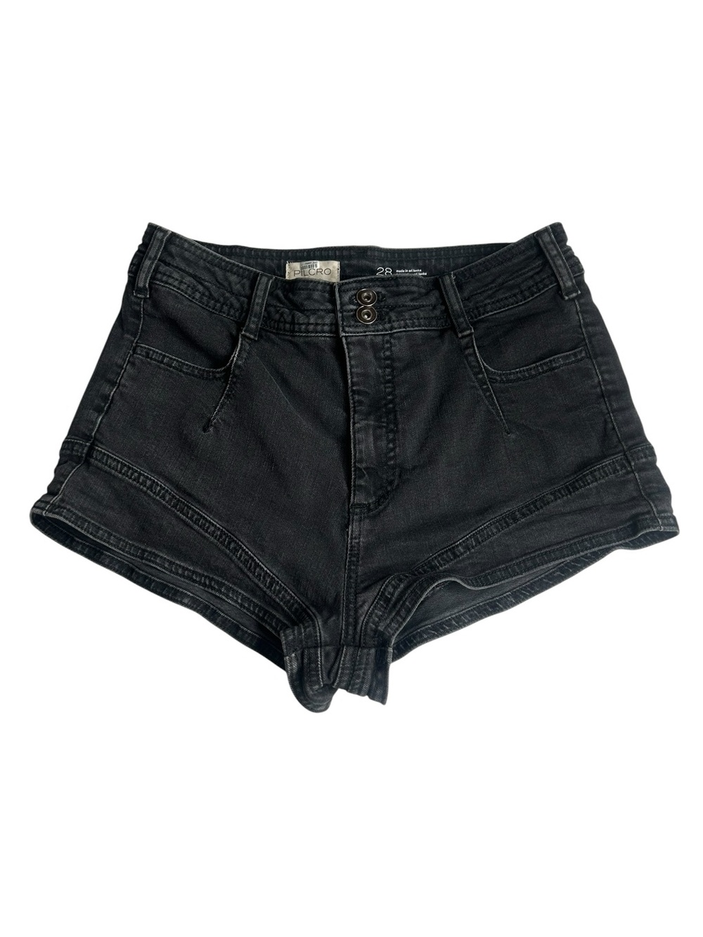 Anthropologie Pilcro Black Micro Denim Shorts EUC Sz 28 Western Indie Sleaze